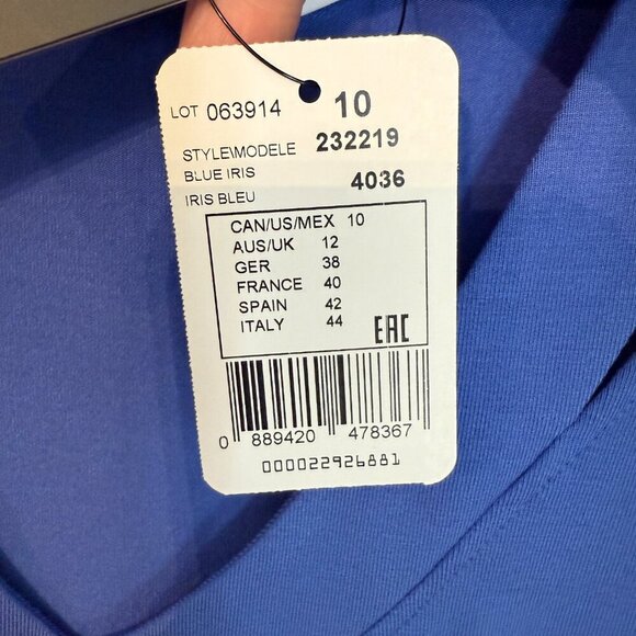 NWT - Joseph Ribkoff Blue Shirt with cutouts, Size 10 - Picture 3 of 8